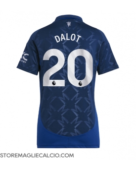 Manchester United Diogo Dalot #20 Maglia Gara Trasferta Repliche 2024-25 Donna